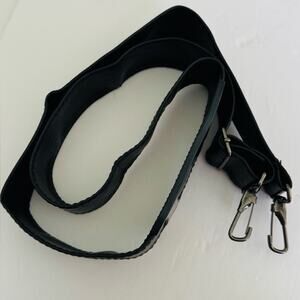 Black Leather Replaceable Soft Padded Adjustable Strap Metal Swivel Hooks